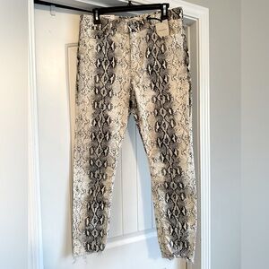 NWT Zara Woman 12 The High Waist Slim Fit Skinny Leg‎ Snake Print Jeans Pants